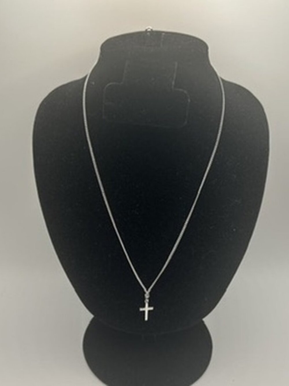 Mini Cross Pendant Vintage Real Silver Necklace Plated Stainless Steel Unisex